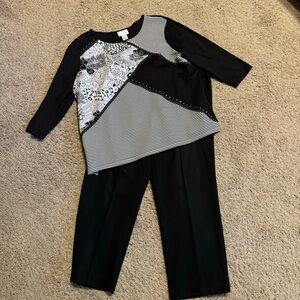 EUC Alfred Dunner set, top sz XL, pants size 18 short (approximate 26" inseam)